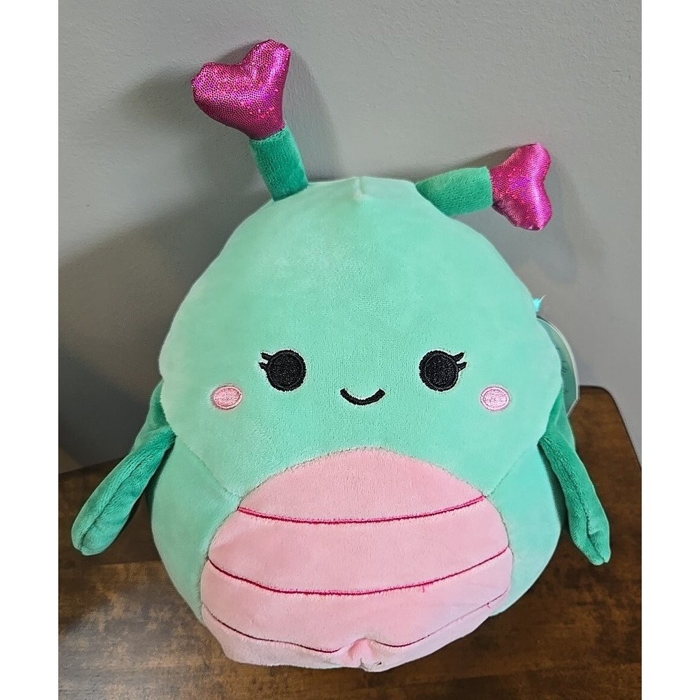 Squishmallows Mattea Grasshopper 8" Valentine Mint Heart Antenna Plush Toy NEW